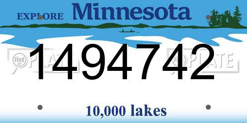 1494742 Minnesota License Plate