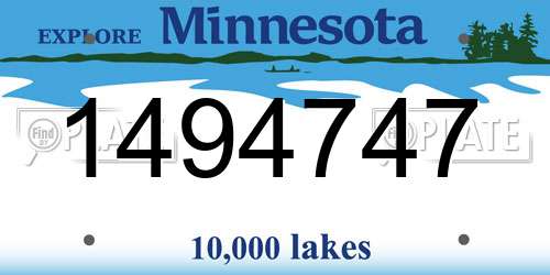 1494747 Minnesota License Plate