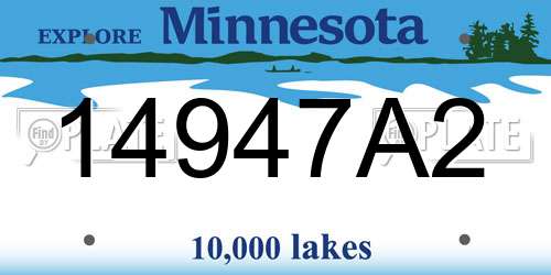 14947A2 Minnesota License Plate