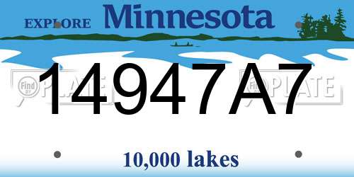 14947A7 Minnesota License Plate