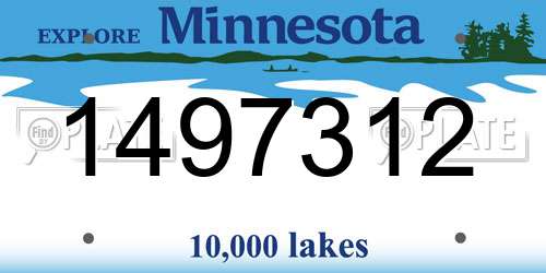 1497312 Minnesota License Plate
