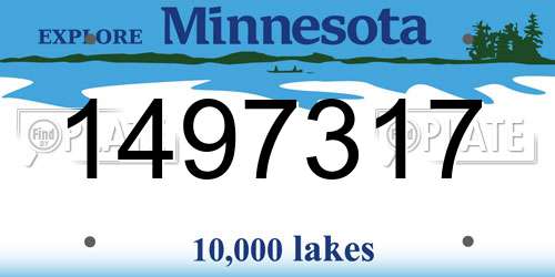 1497317 Minnesota License Plate