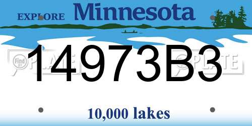 14973B3 Minnesota License Plate