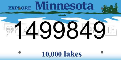 1499849 Minnesota License Plate