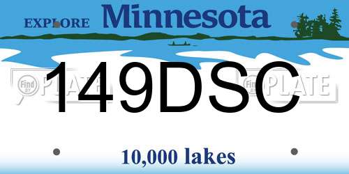 149DSC Minnesota License Plate