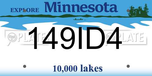 149ID4 Minnesota License Plate