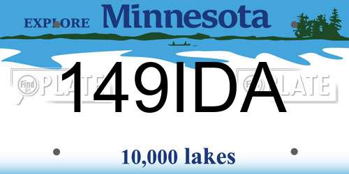 149IDA Minnesota License Plate