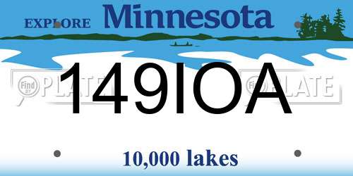 149IOA Minnesota License Plate
