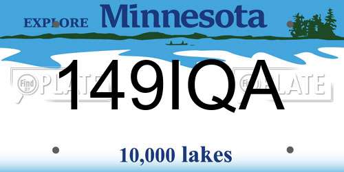 149IQA Minnesota License Plate