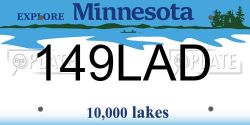 149LAD Minnesota License Plate
