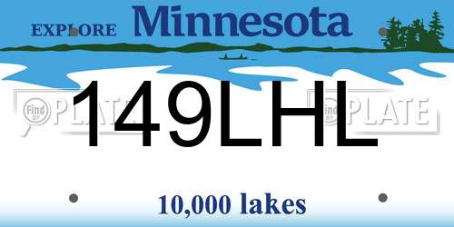149LHL Minnesota License Plate
