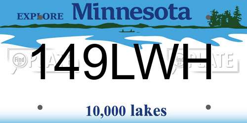 149LWH Minnesota License Plate