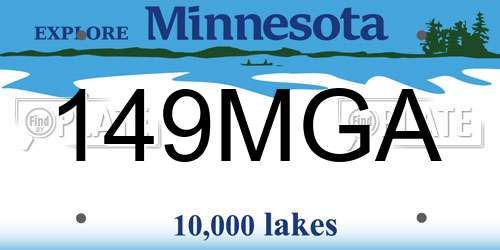 149MGA Minnesota License Plate