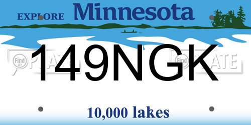 149NGK Minnesota License Plate