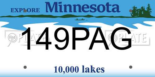 149PAG Minnesota License Plate