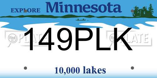 149PLK Minnesota License Plate