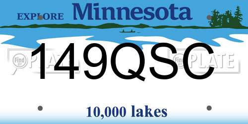 149QSC Minnesota License Plate