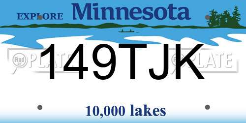 149TJK Minnesota License Plate
