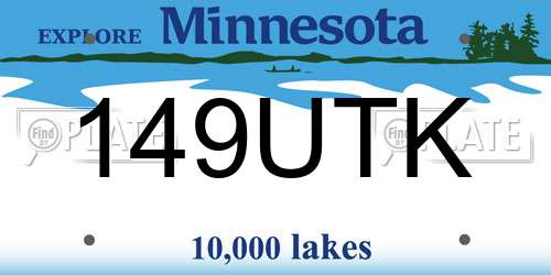149UTK Minnesota License Plate