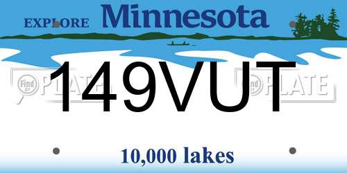 149VUT Minnesota License Plate