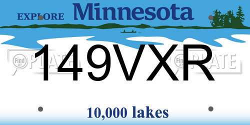 149VXR Minnesota License Plate