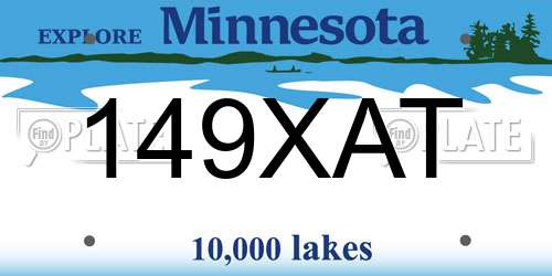 149XAT Minnesota License Plate