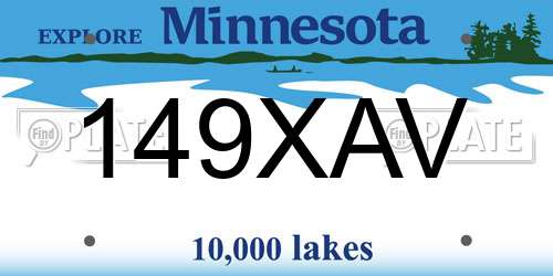 149XAV Minnesota License Plate