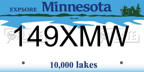 149XMW Minnesota License Plate