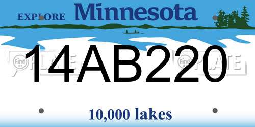 14AB220 Minnesota License Plate