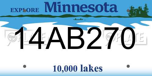 14AB270 Minnesota License Plate