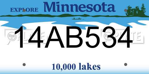 14AB534 Minnesota License Plate