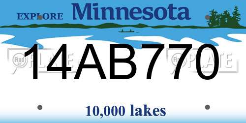 14AB770 Minnesota License Plate