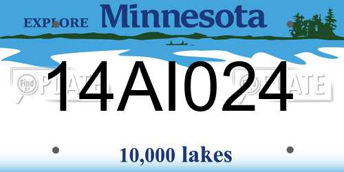 14AI024 Minnesota License Plate
