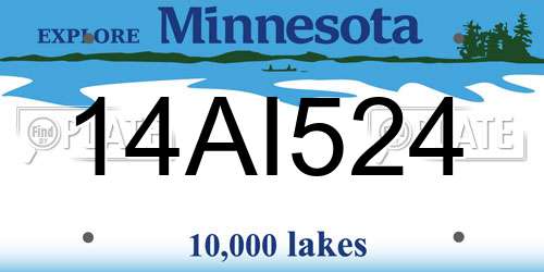 14AI524 Minnesota License Plate