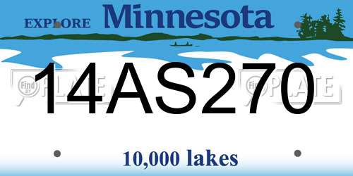 14AS270 Minnesota License Plate