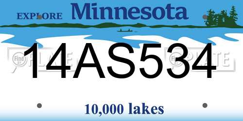 14AS534 Minnesota License Plate