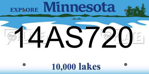 14AS720 Minnesota License Plate