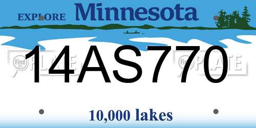 14AS770 Minnesota License Plate