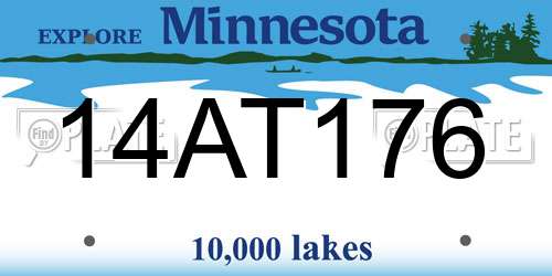 14AT176 Minnesota License Plate