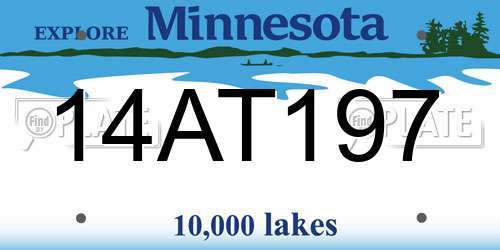 14AT197 Minnesota License Plate