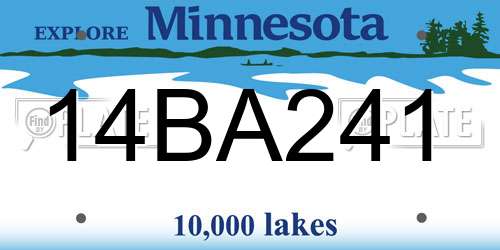 14BA241 Minnesota License Plate
