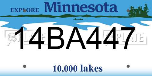 14BA447 Minnesota License Plate