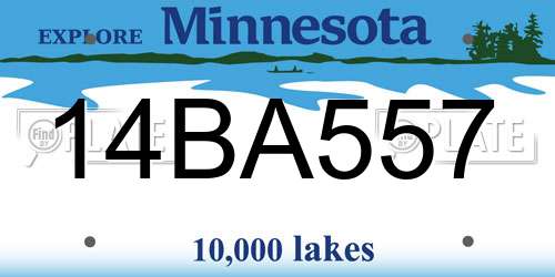 14BA557 Minnesota License Plate
