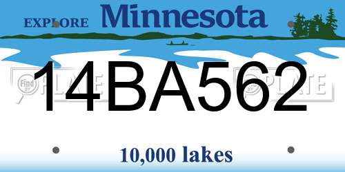 14BA562 Minnesota License Plate