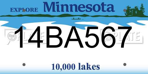 14BA567 Minnesota License Plate