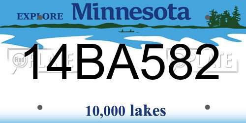 14BA582 Minnesota License Plate