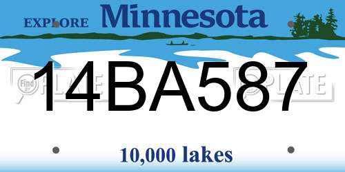 14BA587 Minnesota License Plate