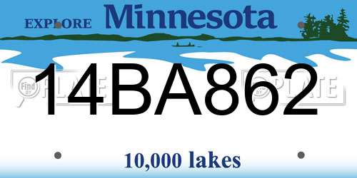 14BA862 Minnesota License Plate