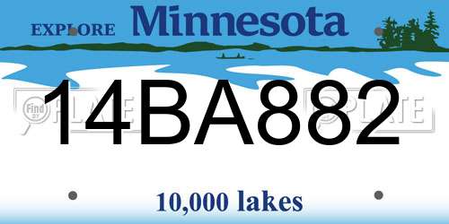 14BA882 Minnesota License Plate