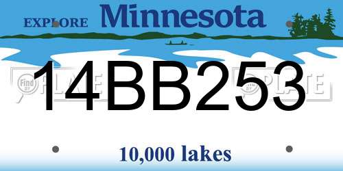 14BB253 Minnesota License Plate